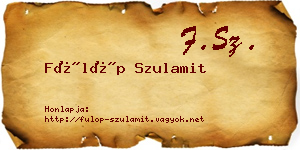 Fülöp Szulamit névjegykártya
