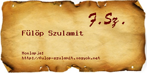 Fülöp Szulamit névjegykártya