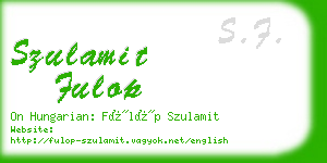 szulamit fulop business card